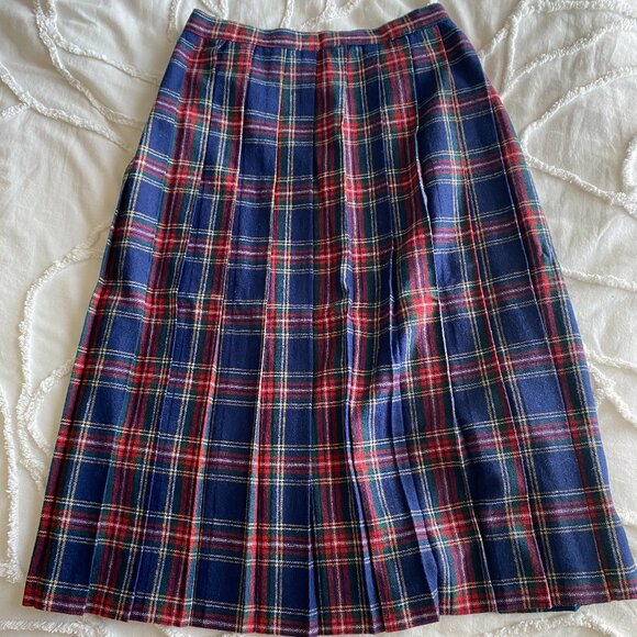 Vintage Wool Pleated Maxi Skirt - Picture 2 of 4